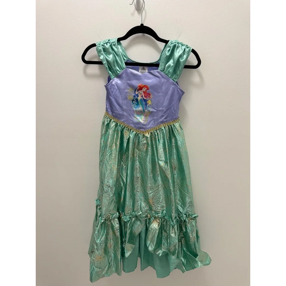 Disney Ariel The Little Mermaid Deluxe Nightgown Dress Girls Size 7/8